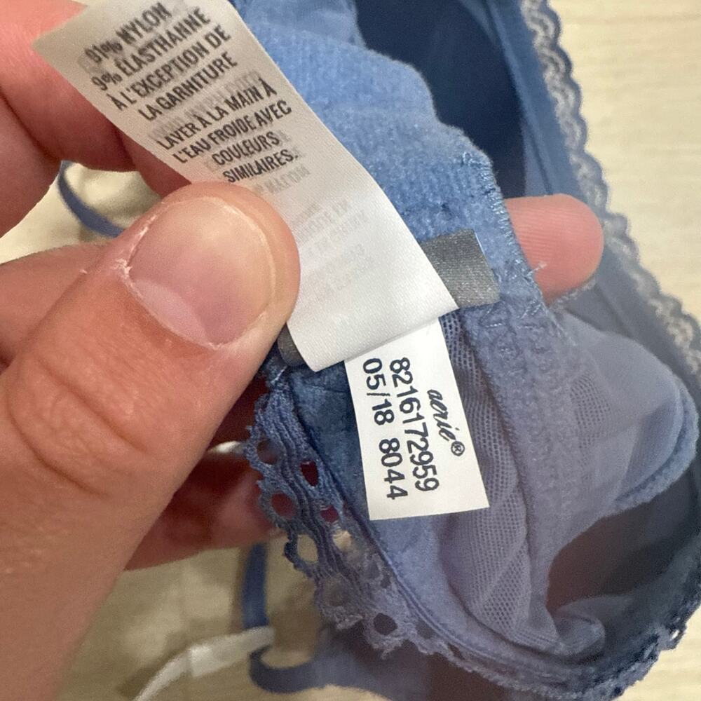 NWT Aerie Blue Lace Racerback Bralette Deep V Plunge Size 32B - Picture 6 of 6